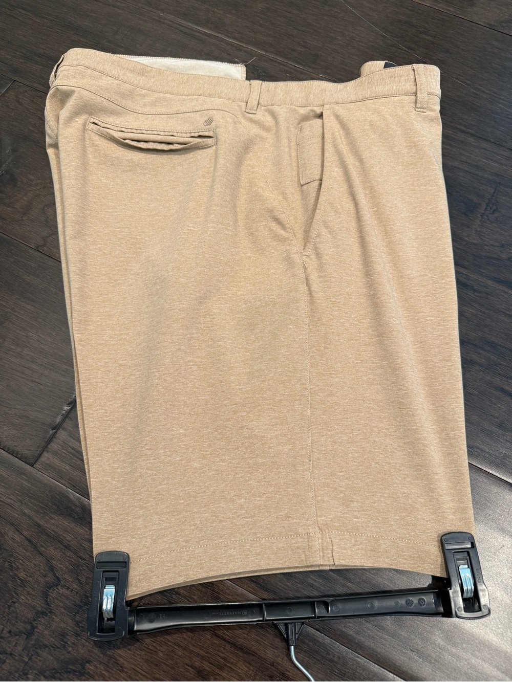 Men's Flat Front Performance Shorts in Tan